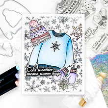 Load image into Gallery viewer, Gina K. Designs - Stamp &amp; Die Set - Bundled Up.  stamp set by Hannah Drapinski. Available at Embellish Away located in Bowmanville Ontario Canada. Example by brand ambassador.
