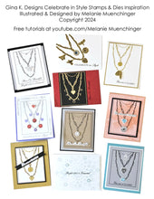 Charger l'image dans la galerie, Gina K. Designs - Stamp &amp; Die Set - Celebrate in Style. Set by Melanie Munchinger. Available at Embellish Away located in Bowmanville Ontario Canada. Illustration and design by Melanie Muenchinger for personal use only.
