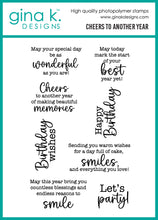 Charger l'image dans la galerie, Gina K. Designs - Stamp &amp; Die Set - Cheers to Another Year. At Embellish Away in Bowmanville Ontario Canada.
