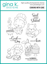 Cargar imagen en el visor de la galería, Gina K. Designs - Stamp &amp; Die Set - Cooking with Care. Set by Dina Gerner. At Embellish Away in Bowmanville Ontario Canada.
