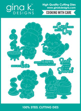 Cargar imagen en el visor de la galería, Gina K. Designs - Stamp &amp; Die Set - Cooking with Care. Set by Dina Gerner. At Embellish Away in Bowmanville Ontario Canada.
