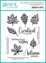Cargar imagen en el visor de la galería, Gina K. Designs - Stamp Set - Dancing Leaves. Set by Gina Krupsky. At Embellish Away in Bowmanville Ontario Canada.
