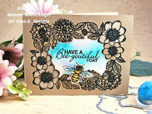 Load image into Gallery viewer, Gina K. Designs - Stamp &amp; Die Set - Flowering Frame. Set by Melanie Muenchinger. At Embellish Away in Bowmanville Ontario Canada. Example by  Melanie Muenchinger. 
