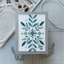 Load image into Gallery viewer, Gina K. Designs - Stamp &amp; Die Set - Friendship Blooms. Friendship Blooms is a stamp &amp; die set by Lisa Hetrick. This set is made of premium clear photopolymer and measures 6" X 8".  Made in the USA. Available at Embellish Away located in Bowmanville Ontario Canada. Example by brand ambassador.
