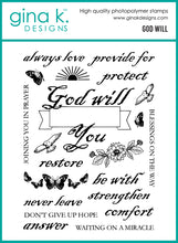 Load image into Gallery viewer, Gina K. Designs - Stamp &amp; Die Set - God Will. Set by Melanie Muenchinger. At Embellish Away in Bowmanville Ontario Canada.

