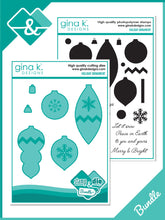 Load image into Gallery viewer, Gina K. Designs - Stamp &amp; Die Set - Holiday Ornaments. Holiday Ornaments is a stamp set by Beth Silaika. This set is made of premium clear photopolymer and measures 6" X 8". Made in the USA. Available at Embellish Away located in Bowmanville Ontario Canada.
