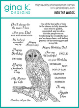 Load image into Gallery viewer, Gina K. Designs - Stamp &amp; Die Set - Into the Woods. Set by Hannah Drapinski. At Embellish Away in Bowmanville Ontario Canada.
