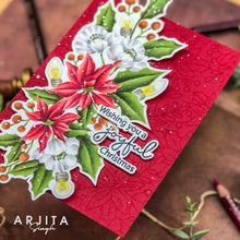 Load image into Gallery viewer, Gina K. Designs - Stamp &amp; Die Set - Joyful Season. Joyful Season is a stamp set by Arjita Singh. This set is made of premium clear photopolymer and measures 6" X 8". Made in the USA. Available at Embellish Away located in Bowmanville Ontario Canada. Card example by Arjita Singh.
