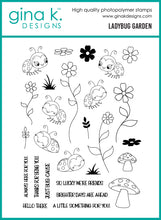 Load image into Gallery viewer, Gina K. Designs - Stamp &amp; Die Set - Ladybug Garden. Set by Dina Gerner. At Embellish Away in Bowmanville Ontario Canada.
