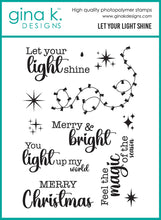 將圖片載入圖庫檢視器 Gina K. Designs - BUNDLE - Stamp, Die Set &amp; Stencil - Let Your Light Shine. Set by Gina K Designs. At Embellish Away in Bowmanville Ontario Canada.
