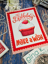 Load image into Gallery viewer, Gina K. Designs - Stamp &amp; Die Set - Life is Sweet. Life is Sweet is a stamp set by Melanie Munchinger. This set is made of premium clear photopolymer and measures 6" X 8". Available at Embellish Away located in Bowmanville Ontario Canada. Example by Melanie Muenchinger.
