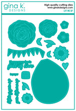 Load image into Gallery viewer, Gina K. Designs - Stamp &amp; Die Set - Lift Me Up. Lift Me Up is a set by Lisa Hetrick. This set is made of premium clear photopolymer and measures 6" X 8". These wafer thin metal-etched dies are the highest quality for your paper crafting projects. Available at Embellish Away located in Bowmanville Ontario Canada.
