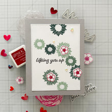 Load image into Gallery viewer, Gina K. Designs - Stamp &amp; Die Set - Lift Me Up. Lift Me Up is a set by Lisa Hetrick. This set is made of premium clear photopolymer and measures 6" X 8". These wafer thin metal-etched dies are the highest quality for your paper crafting projects. Available at Embellish Away located in Bowmanville Ontario Canada. examples by Lisa Hetrick.
