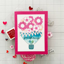 Load image into Gallery viewer, Gina K. Designs - Stamp &amp; Die Set - Lift Me Up. Lift Me Up is a set by Lisa Hetrick. This set is made of premium clear photopolymer and measures 6" X 8". These wafer thin metal-etched dies are the highest quality for your paper crafting projects. Available at Embellish Away located in Bowmanville Ontario Canada. examples by Lisa Hetrick.
