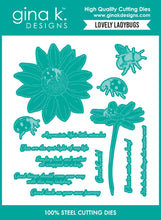 Cargar imagen en el visor de la galería, Gina K. Designs - Stamp &amp; Die Set - Lovely Ladybugs. Set by Hannah Drapinski. At Embellish Away in Bowmanville Ontario Canada.
