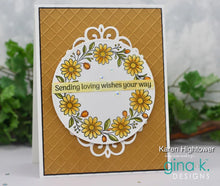 Cargar imagen en el visor de la galería, Gina K. Designs - Stamp &amp; Die Set - Loving Wishes. Available at Embellish Away located in Bowmanville Ontario Canada. Example by Karen Hightower.
