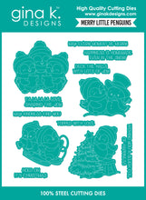 Cargar imagen en el visor de la galería, Gina K. Designs - Stamp &amp; Die Set - Merry Little Penguins. Set by Dina Gerner. At Embellish Away in Bowmanville Ontario Canada.
