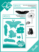 將圖片載入圖庫檢視器 Gina K. Designs - Stamp &amp; Die Set - Metamorphosis. Metamorphosis is a stamp set by Hannah Drapinski. This set is made of premium clear photopolymer and measures 6" X 8". Made in the USA. Available at Embellish Away located in Bowmanville Ontario Canada.
