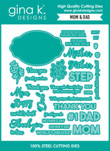 Load image into Gallery viewer, Gina K. Designs - Stamp &amp; Die Set - Mom and Dad. Set by Beth Silaika. At Embellish Away in Bowmanville Ontario Canada.
