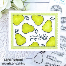 गैलरी व्यूवर में इमेज लोड करें, Gina K. Designs - Stamp &amp; Die Set - More Fun Fruit. More Fun Fruit is a stamp &amp; die set by Beth Silika. This set is made of premium clear photopolymer and measures 6" X 8". Made in the USA. Made in the USA. Available at Embellish Away located in Bowmanville Ontario Canada. Example by brand ambassador.
