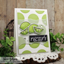 गैलरी व्यूवर में इमेज लोड करें, Gina K. Designs - Stamp &amp; Die Set - More Fun Fruit. More Fun Fruit is a stamp &amp; die set by Beth Silika. This set is made of premium clear photopolymer and measures 6" X 8". Made in the USA. Made in the USA. Available at Embellish Away located in Bowmanville Ontario Canada. Example by brand ambassador.
