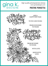 Load image into Gallery viewer, Gina K. Designs - Stamp &amp; Die Set - Pristine Poinsettia. Set by Arjita Singh. At Embellish Away in Bowmanville Ontario Canada.

