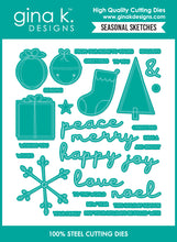 Load image into Gallery viewer, Gina K. Designs - Stamp &amp; Die Set - Seasonal Sketches. Set by Beth Silaika. At Embellish Away in Bowmanville Ontario Canada.
