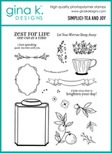 Charger l'image dans la galerie, Gina K. Designs - Stamp &amp; Die Set - Simplici-Tea and Joy. Available at Embellish Away in Bowmanville Ontario Canada.
