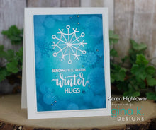 Load image into Gallery viewer, Gina K. Designs - Stamp &amp; Die Set - Snow Much Love. Snow Much Love is a stamp &amp; die set by Gina K Designs. This set is made of premium clear photopolymer and measures 6" X 8". Made in the USA. Available at Embellish Away located in Bowmanville Ontario Canada. Example by brand ambassador.

