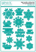 Load image into Gallery viewer, Gina K. Designs - Stamp &amp; Die Set - Snow Much Love. Snow Much Love is a stamp &amp; die set by Gina K Designs. This set is made of premium clear photopolymer and measures 6" X 8". Made in the USA. Available at Embellish Away located in Bowmanville Ontario Canada.
