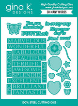 將圖片載入圖庫檢視器 Gina K. Designs - Stamp &amp; Die Set - So Many Words. Melanie Muenchinger. At Embellish Away in Bowmanville Ontario Canada.
