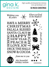 गैलरी व्यूवर में इमेज लोड करें, Gina K. Designs - Stamp &amp; Die Set - So Much Christmas. Set by Melanie Muenchinger. At Embellish Away in Bowmanville Ontario Canada.
