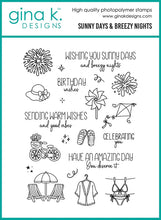 Cargar imagen en el visor de la galería, Gina K. Designs - Stamp &amp; Die Set - Sunny Days and Breezy Nights. Set by Gina K. Designs. At Embellish Away in Bowmanville Ontario Canada.
