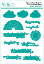 Load image into Gallery viewer, Gina K. Designs - Stamp &amp; Die Set - Sunshine and Rainbows. Sunshine and Rainbows is a stamp set by Beth Silika. This set is made of premium clear photopolymer and measures 6" X 8". Made in the USA. Available at Embellish Away located in Bowmanville Ontario Canada.
