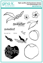 Charger l'image dans la galerie, Gina K. Designs - Stamp &amp; Die Set - Sweeter with You. Sweeter with You is a stamp set by Lisa Hetrick. This set is made of premium clear photopolymer and measures 6" X 8". Made in the USA. Available at Embellish Away located in Bowmanville Ontario Canada.

