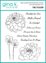 Load image into Gallery viewer, Gina K. Designs - Stamp &amp; Die Set - Time to Bloom. Set by Hannah Drapinski. At Embellish Away in Bowmanville Ontario Canada.

