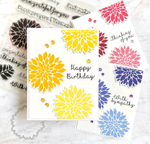 Charger l'image dans la galerie, Gina K. Designs - Stamp &amp; Die Set - Vibrant Sentiments. Vibrant Sentiments is a stamp &amp; die set by Beth Silika. This set is made of premium clear photopolymer and measures 6" X 8". Made in the USA. Available at Embellish Away located in Bowmanville Ontario Canada. Card example by Beth Silika.
