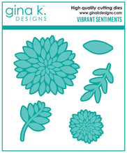Charger l'image dans la galerie, Gina K. Designs - Stamp &amp; Die Set - Vibrant Sentiments. Vibrant Sentiments is a stamp &amp; die set by Beth Silika. This set is made of premium clear photopolymer and measures 6" X 8". Made in the USA. Available at Embellish Away located in Bowmanville Ontario Canada.
