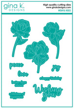 Load image into Gallery viewer, Gina K. Designs - Stamp &amp; Die Set - Wishful Roses. Wishful Roses is a stamp set by Arjita Singh. This set is made of premium clear photopolymer and measures 6" X 8". Made in the USA. Available at Embellish Away located in Bowmanville Ontario Canada.
