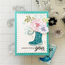 Charger l'image dans la galerie, Gina K. Designs - Stamp &amp; Die Set - Wishing You Well. Wishing You Well is a stamp and set by Lisa Hetrick. This set is made of premium clear photopolymer and measures 6" X 8". Made in the USA. Available at Embellish Away located in Bowmanville Ontario Canada. Card made by Lisa Hetrick.
