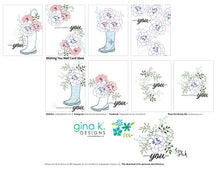 Charger l'image dans la galerie, Gina K. Designs - Stamp &amp; Die Set - Wishing You Well. Wishing You Well is a stamp and set by Lisa Hetrick. This set is made of premium clear photopolymer and measures 6" X 8". Made in the USA. Available at Embellish Away located in Bowmanville Ontario Canada. Inspiration sheet by Lisa Hetrick.

