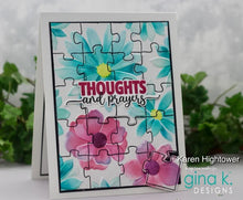 Load image into Gallery viewer, Gina K. Designs - Stamp &amp; Die Set - You Complete Me. Set by Melanie Muenchinger. Available at Embellish Away in Bowmanville Ontario Canada. Example by Karen Hightower.
