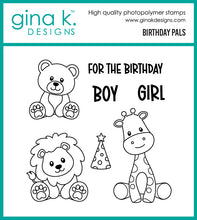 Load image into Gallery viewer, Gina K. Designs - Stamp and Die - Birthday Pals. Set by Gina K Designs. Available at Embellish Away located in Bowmanville Ontario Canada.
