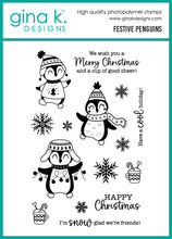 Load image into Gallery viewer, Gina K. Designs - Stamp and Die - Festive Penguins. Available at Embellish Away located in Bowmanville Ontario Canada.

