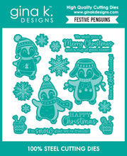 Load image into Gallery viewer, Gina K. Designs - Stamp and Die - Festive Penguins. Available at Embellish Away located in Bowmanville Ontario Canada.
