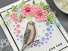 Charger l'image dans la galerie, Gina K. Designs - Stencil - Masks and Fillers. Gina K. Designs Art Screens can be used with ink, sprays, pastes, and gels to create beautiful backgrounds and images. Layer stencils together for more options. Wash with soap and warm water. Pat dry. Available at Embellish Away located in Bowmanville Ontario Canada.  Card by brand ambassador.

