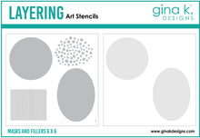 Charger l'image dans la galerie, Gina K. Designs - Stencil - Masks and Fillers. Gina K. Designs Art Screens can be used with ink, sprays, pastes, and gels to create beautiful backgrounds and images. Layer stencils together for more options. Wash with soap and warm water. Pat dry. Available at Embellish Away located in Bowmanville Ontario Canada.
