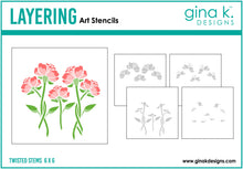 गैलरी व्यूवर में इमेज लोड करें, Gina K. Designs - Stencil - Twisted Stems. Gina K. Designs Art Screens can be used with ink, sprays, pastes, and gels to create beautiful backgrounds and images. Available at Embellish Away located in Bowmanville Ontario Canada.
