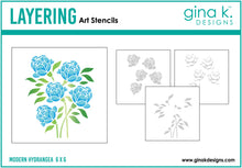 Cargar imagen en el visor de la galería, Gina K Designs - Layering Stencil - Modern Hydrangea. Available at Embellish Away located in Bowmanville Ontario Canada.
