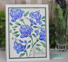 Cargar imagen en el visor de la galería, Gina K Designs - Layering Stencil - Modern Hydrangea. Available at Embellish Away located in Bowmanville Ontario Canada. Card example by Karen Hightower
